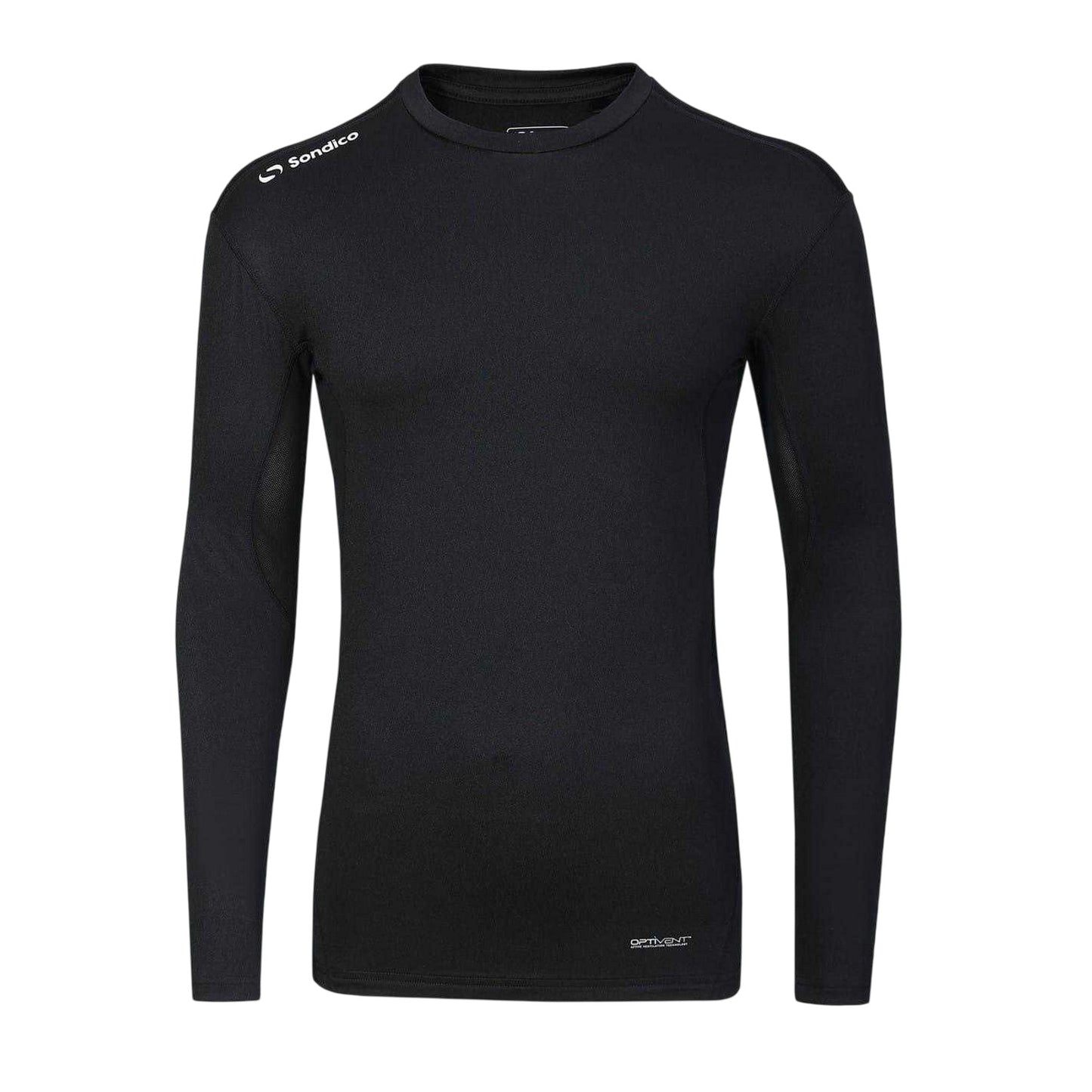 Black - Front - Sondico Mens Core Long-Sleeved Base Layer Top