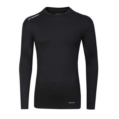 Black - Front - Sondico Mens Core Long-Sleeved Base Layer Top