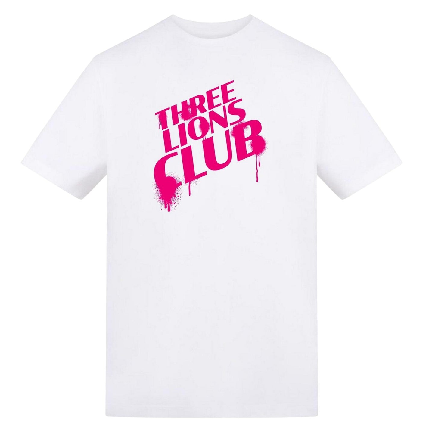 White - Front - AWD Mens Three Lions Club England T-Shirt