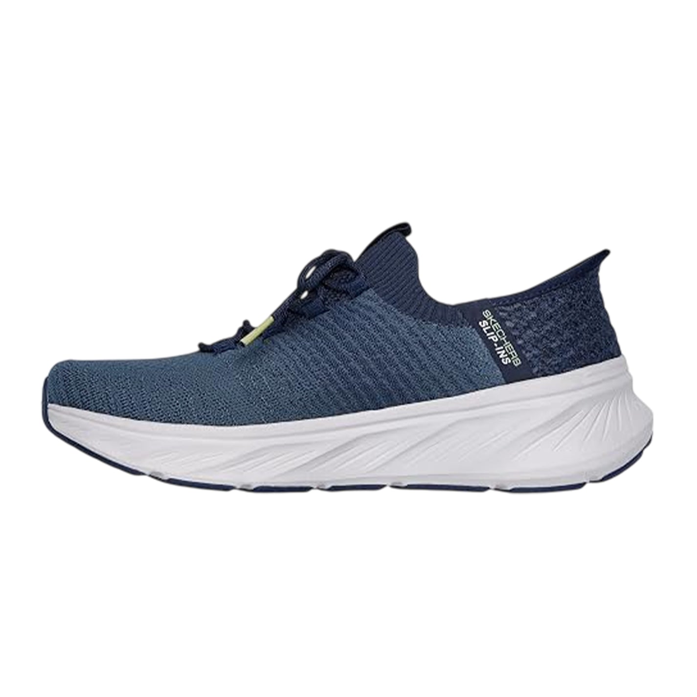 Navy - Back - Skechers Mens Knitted Slip-In Trainers