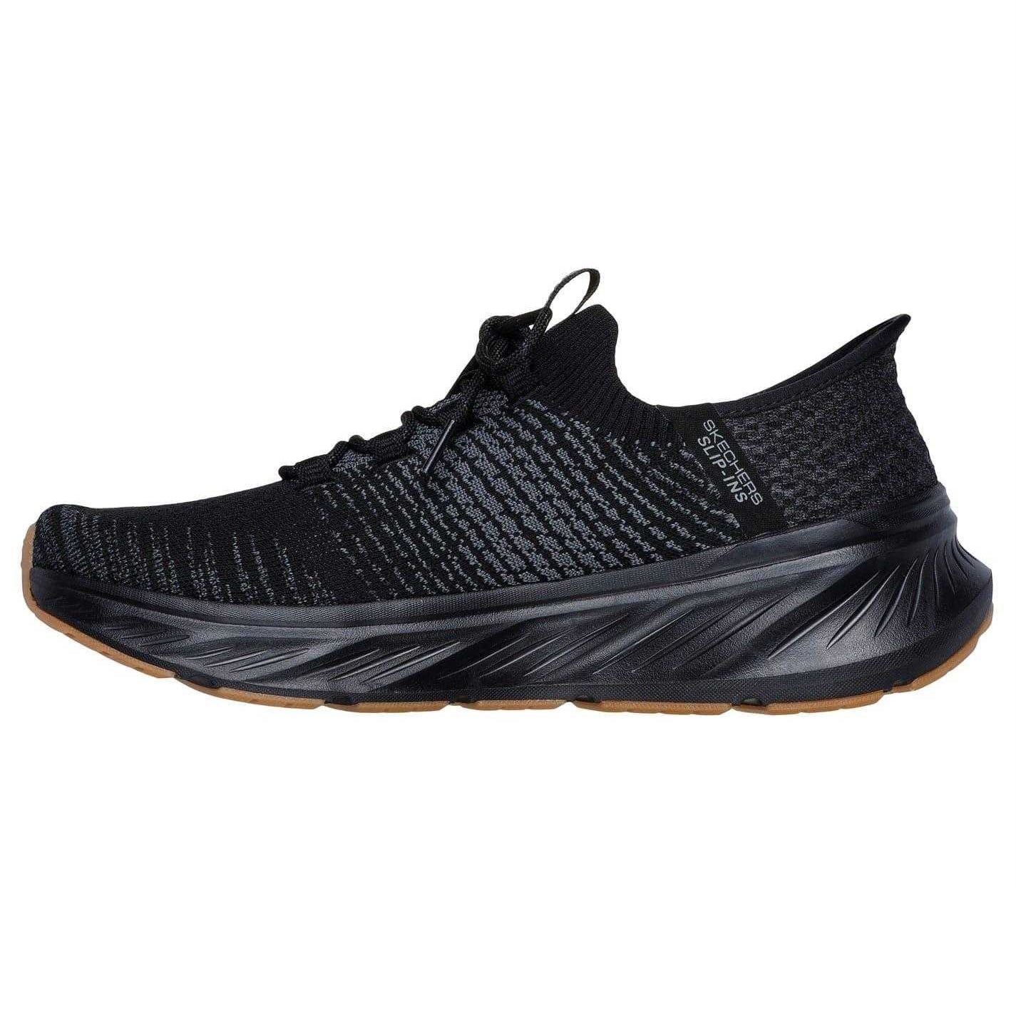 Black - Back - Skechers Mens Knitted Slip-In Trainers