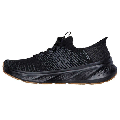 Black - Back - Skechers Mens Knitted Slip-In Trainers
