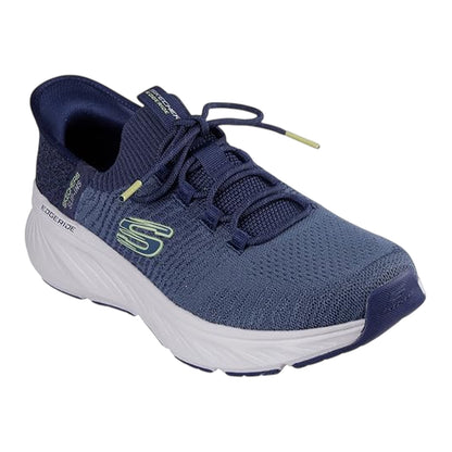 Navy - Front - Skechers Mens Knitted Slip-In Trainers