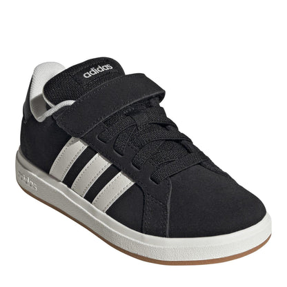 Black - Side - Adidas Childrens-Kids Noughties Suede Court Trainers