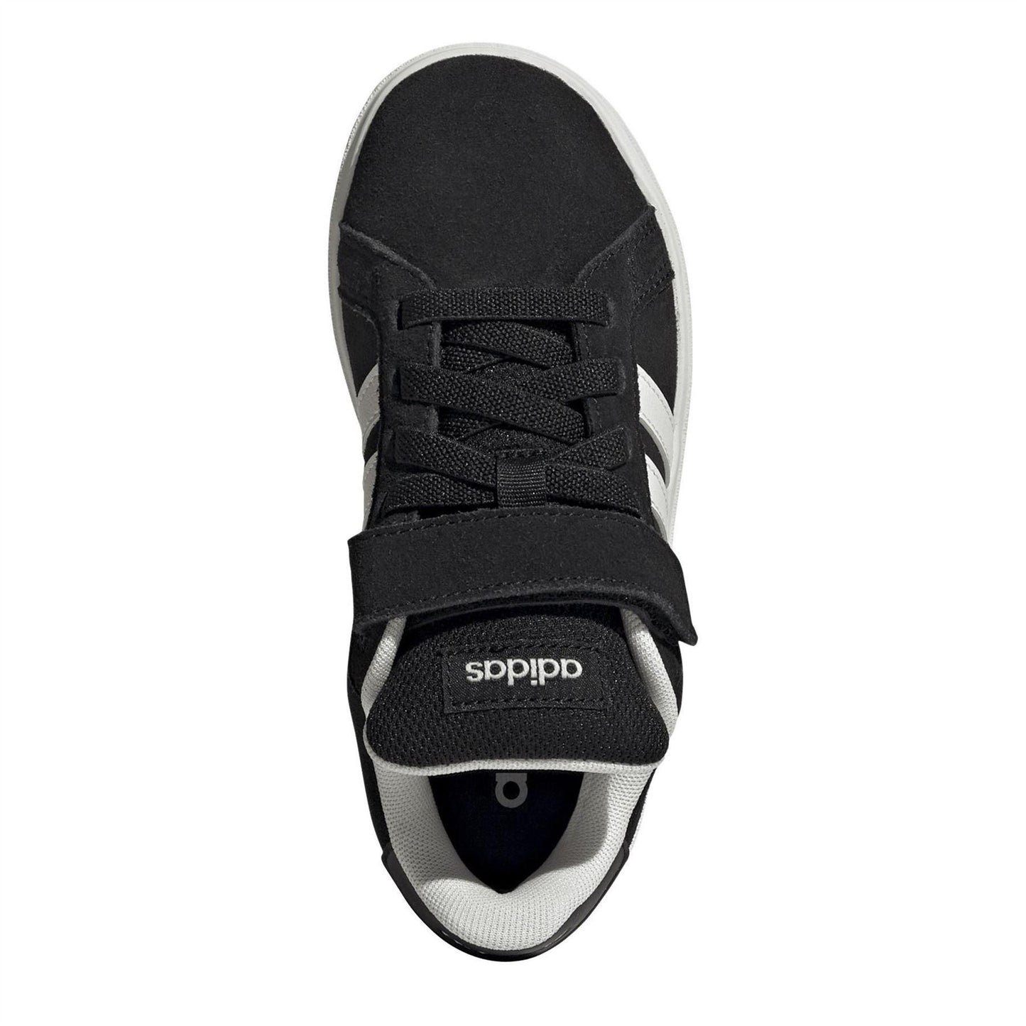 Black - Pack Shot - Adidas Childrens-Kids Noughties Suede Court Trainers