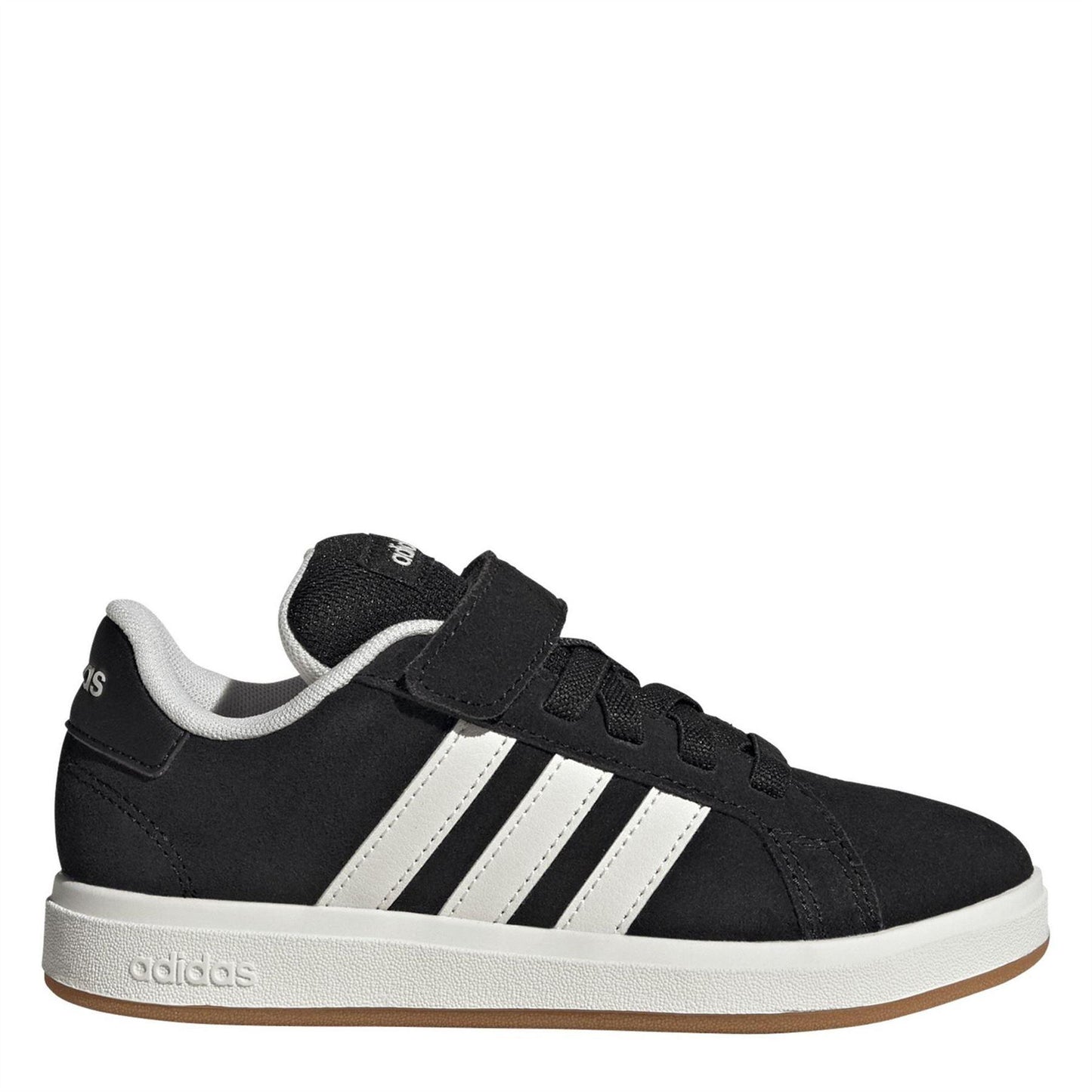 Black - Front - Adidas Childrens-Kids Noughties Suede Court Trainers