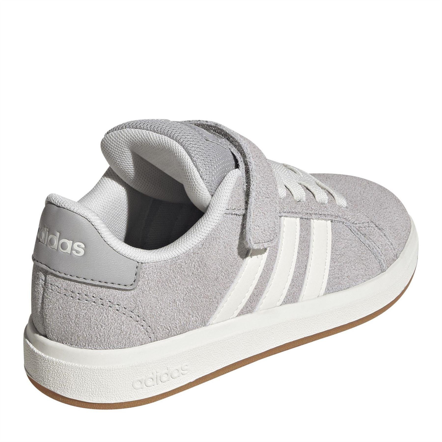 Grey - Lifestyle - Adidas Childrens-Kids Noughties Suede Court Trainers