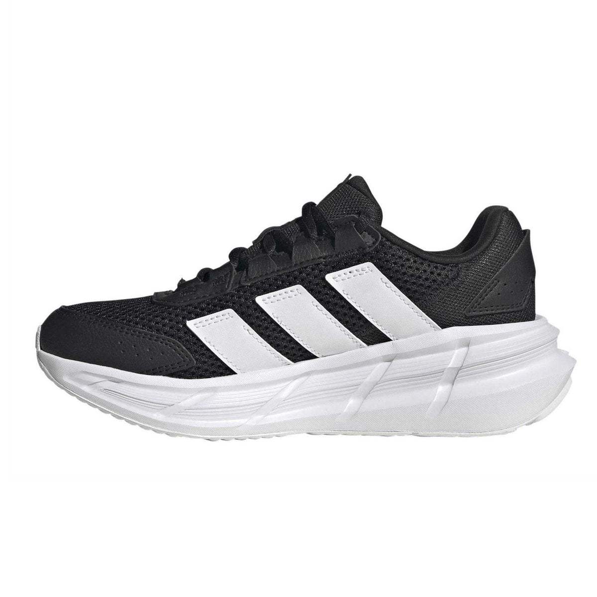Black-White - Side - Adidas Childrens-Kids Astrastar Cloudfoam Trainers