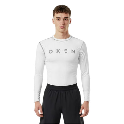 White - Side - OXEN Childrens-Kids Base Layer Top