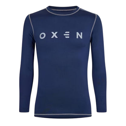 Navy - Front - OXEN Childrens-Kids Base Layer Top