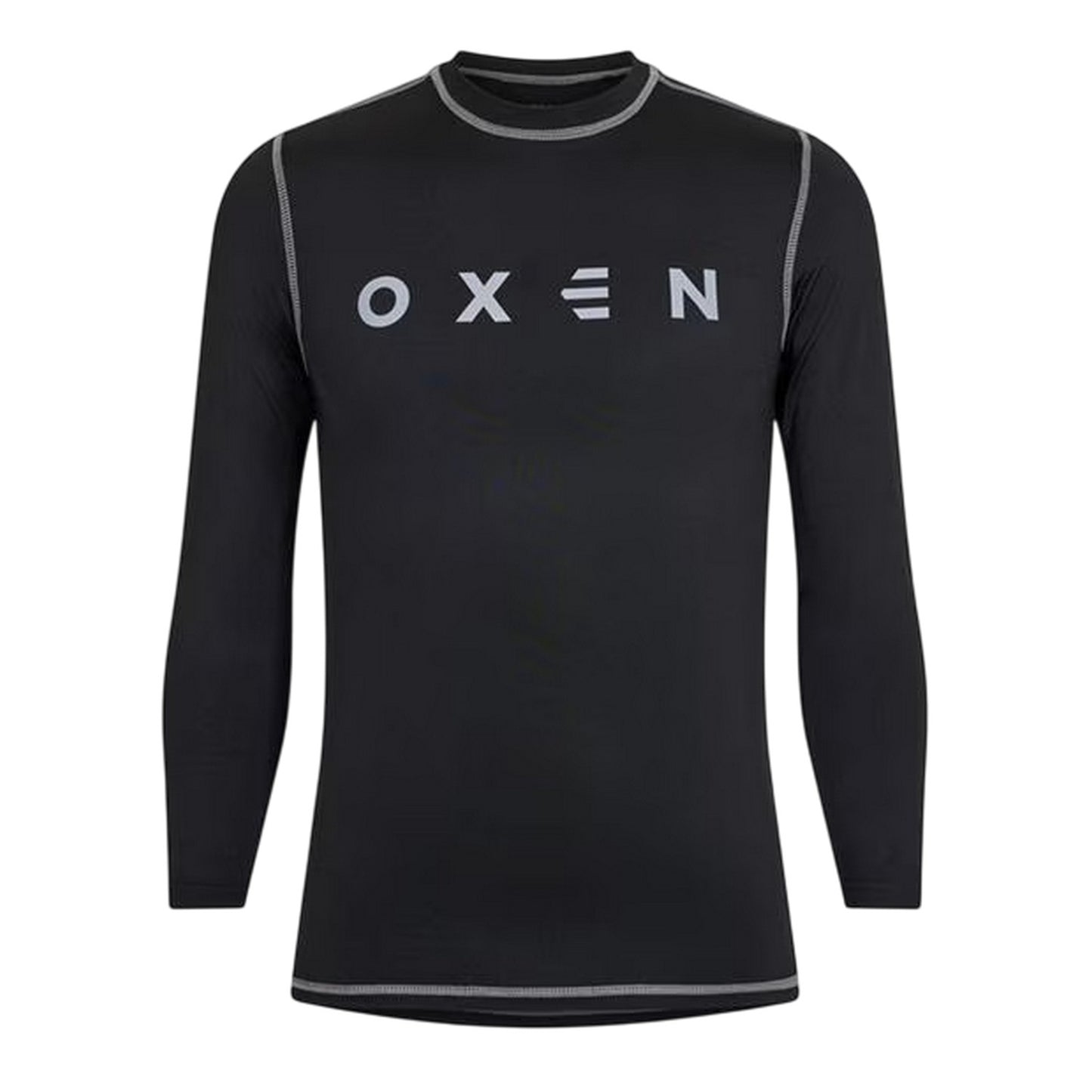 Black - Front - OXEN Childrens-Kids Base Layer Top