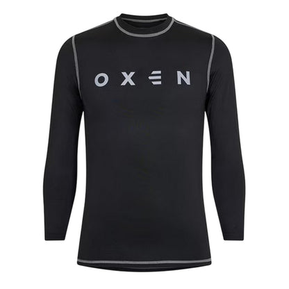 Black - Front - OXEN Childrens-Kids Base Layer Top