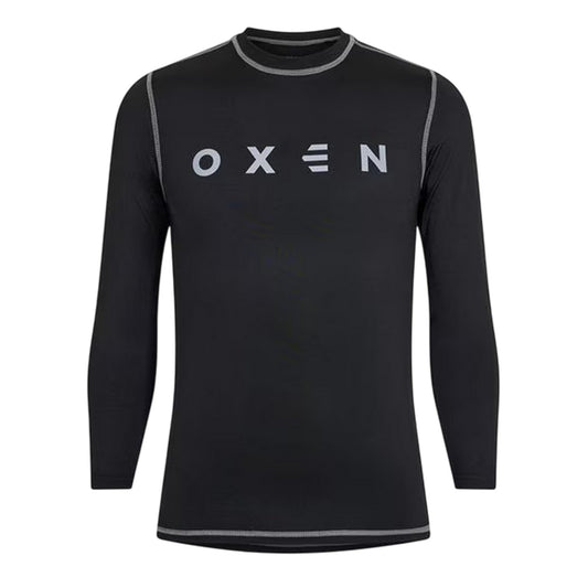 Black - Front - OXEN Childrens-Kids Base Layer Top