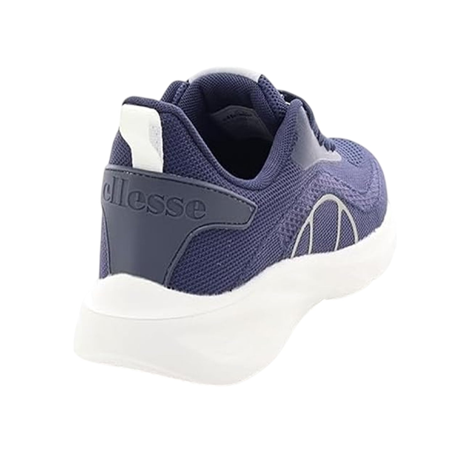 Navy - Back - Ellesse Mens Como Leather Flat Trainers
