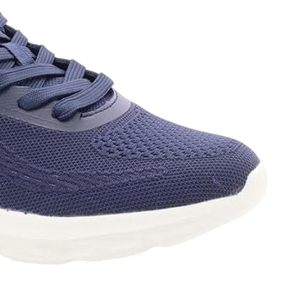 Navy - Side - Ellesse Mens Como Leather Flat Trainers