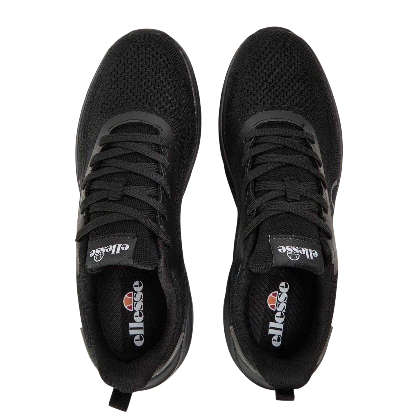 Solid Black - Side - Ellesse Mens Como Leather Flat Trainers