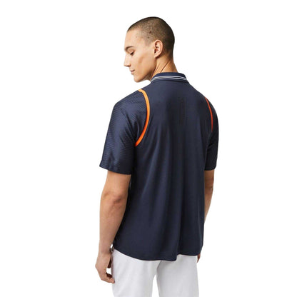 Night Blue - Back - Lacoste Mens Contrast Detail Polo Shirt