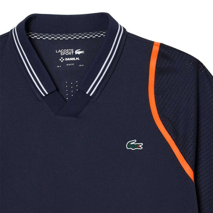 Night Blue - Side - Lacoste Mens Contrast Detail Polo Shirt