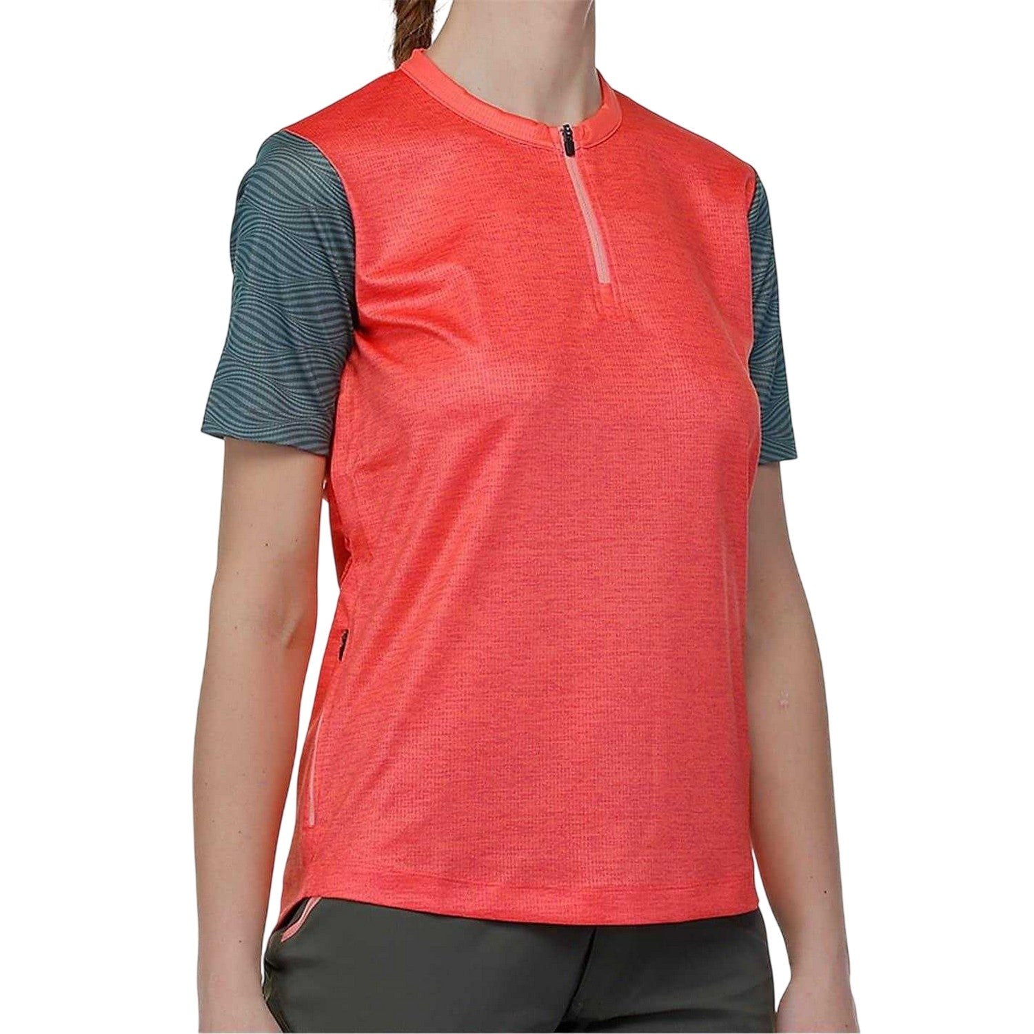 Peach - Side - Bicycle Line Womens-Ladies Colour Block Cycling Jersey