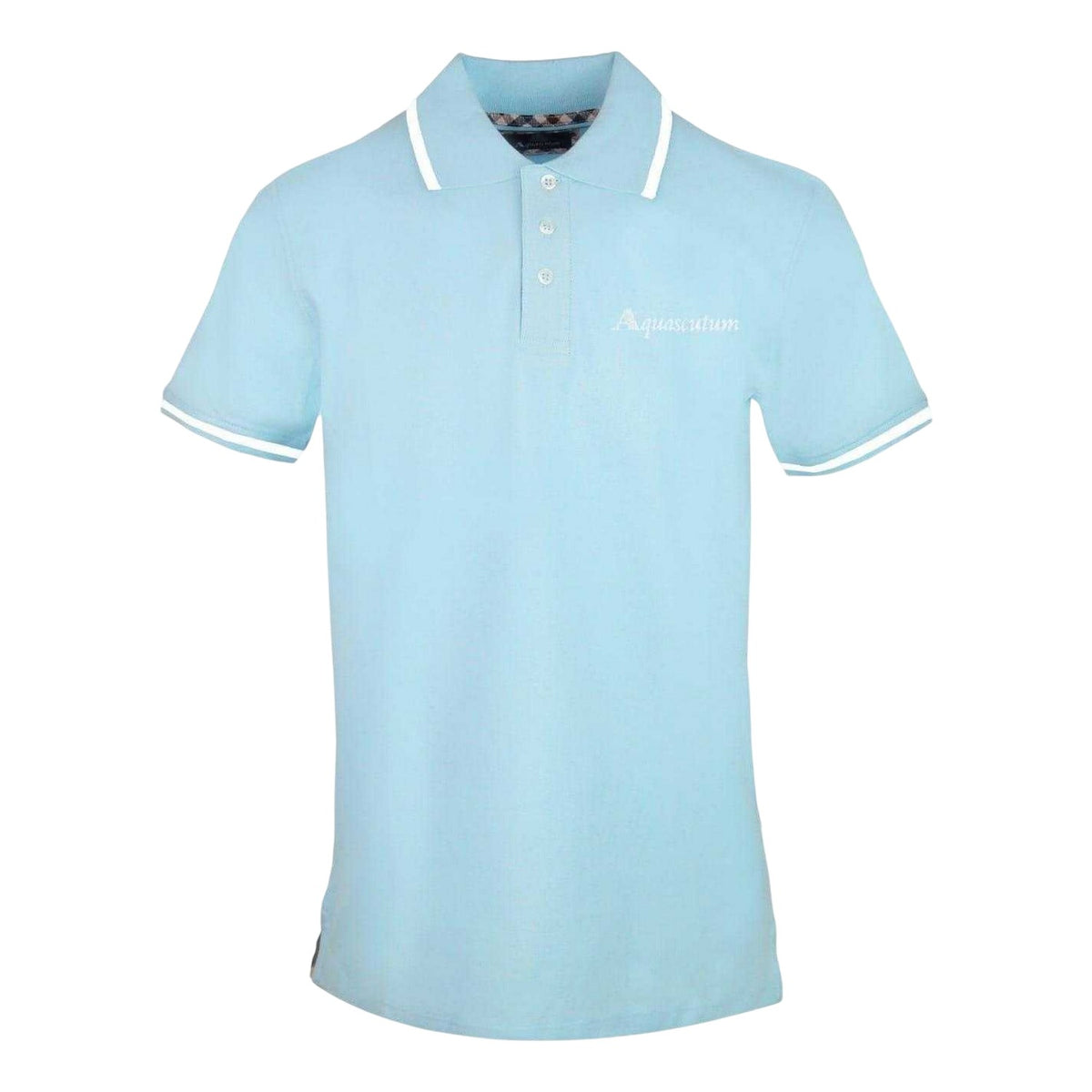 Sky Blue - Front - Aquascutum Mens Tipped Polo Shirt