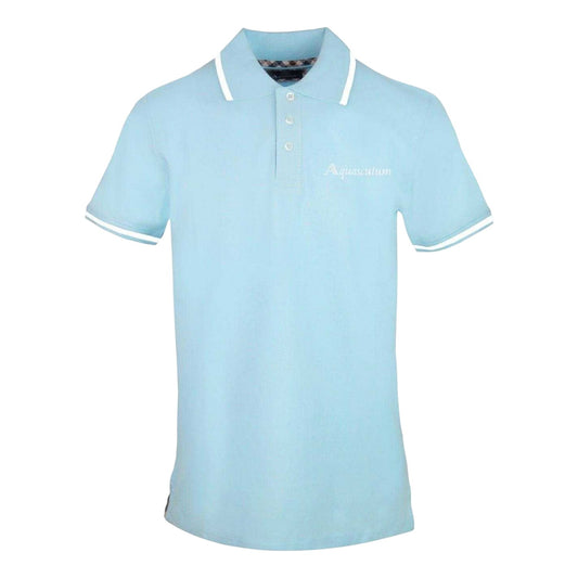 Sky Blue - Front - Aquascutum Mens Tipped Polo Shirt