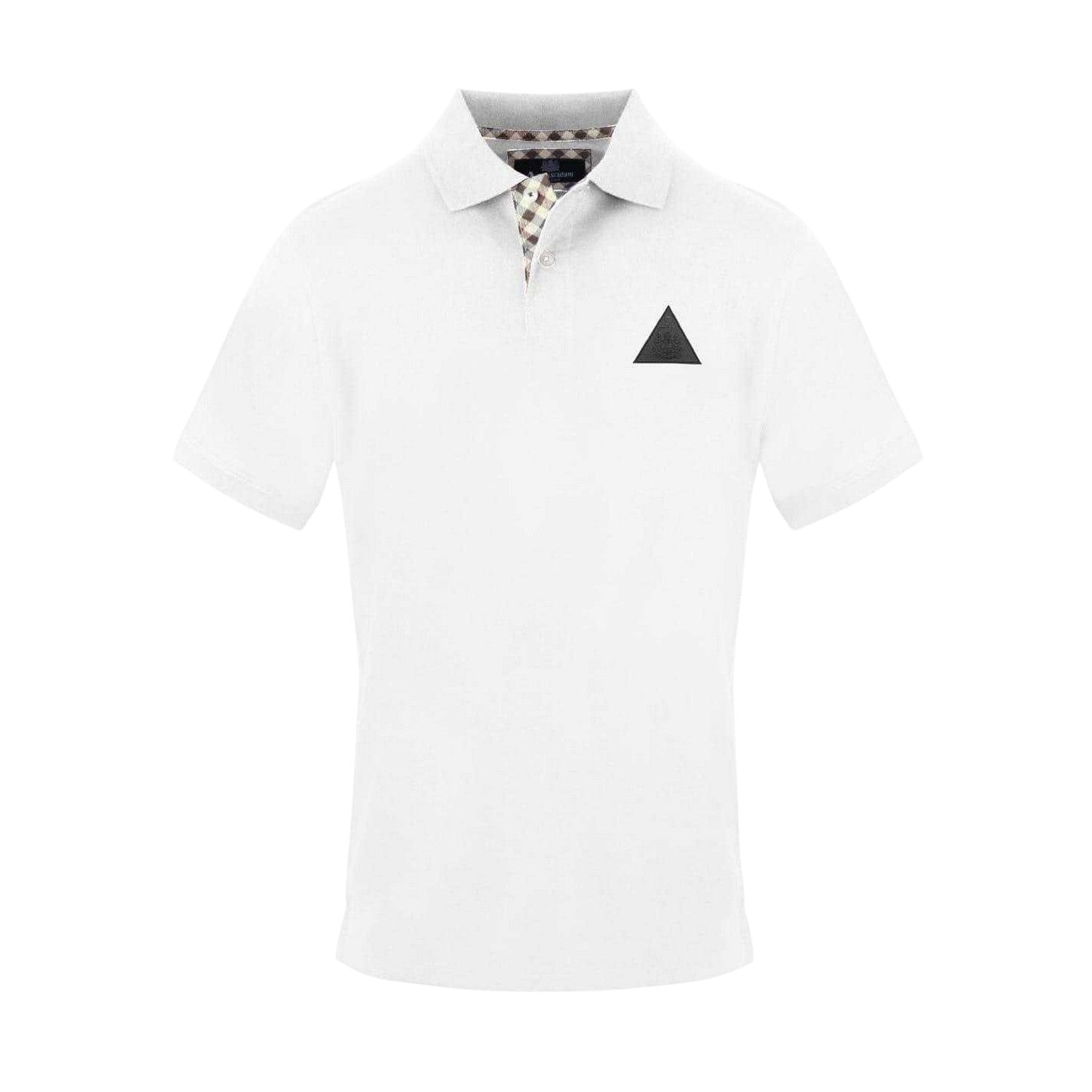 White - Front - Aquascutum Mens Logo Polo Shirt