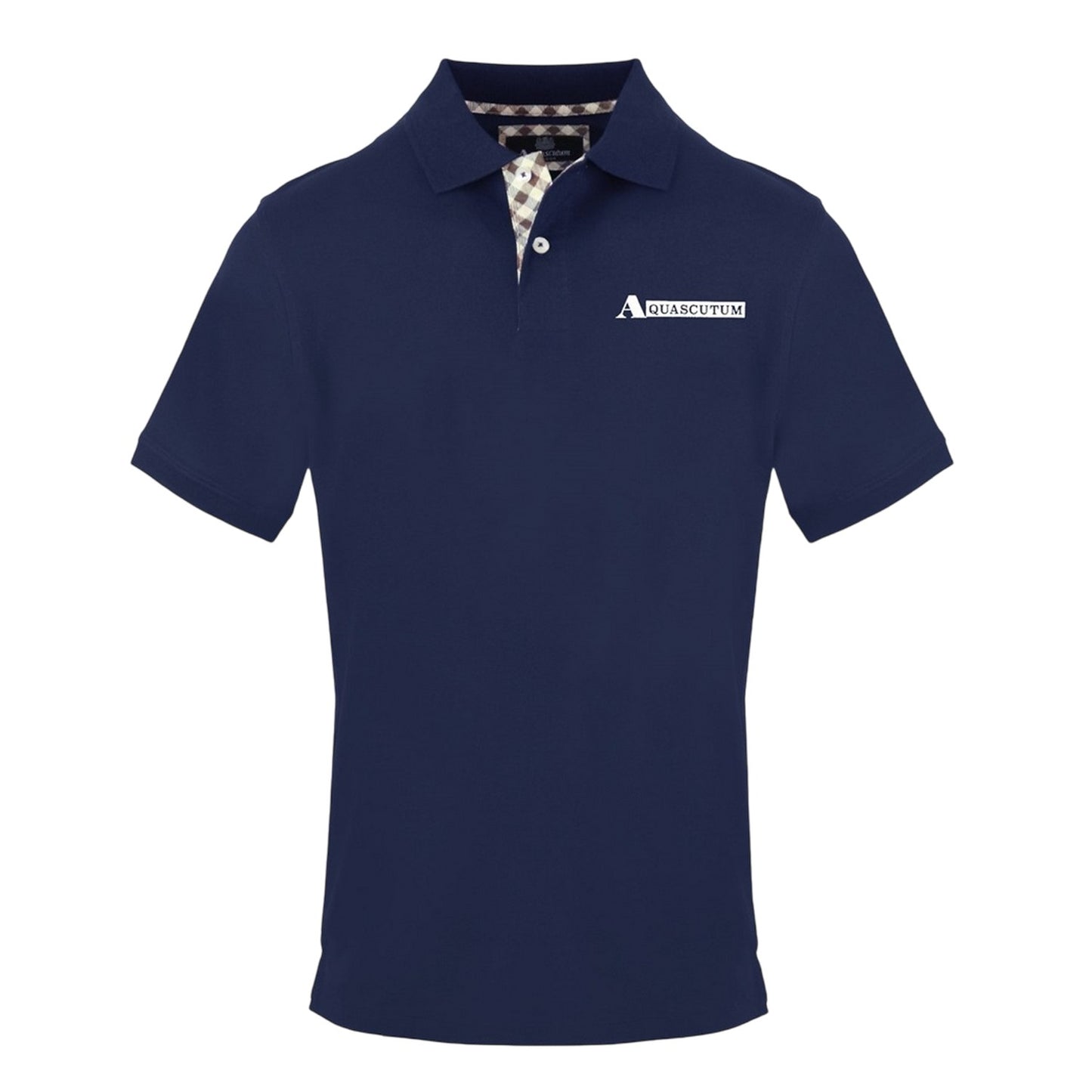 Navy - Front - Aquascutum Mens Logo Polo Shirt