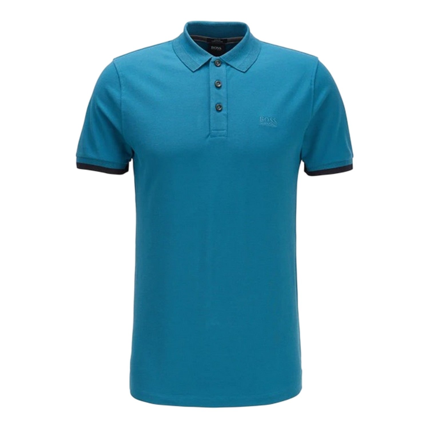 Blue - Front - Boss Mens Phillipson Polo Shirt