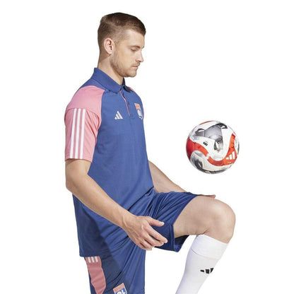 Indigo - Pack Shot - Adidas Mens Tiro 23 Olympique Lyonnais Polo Shirt