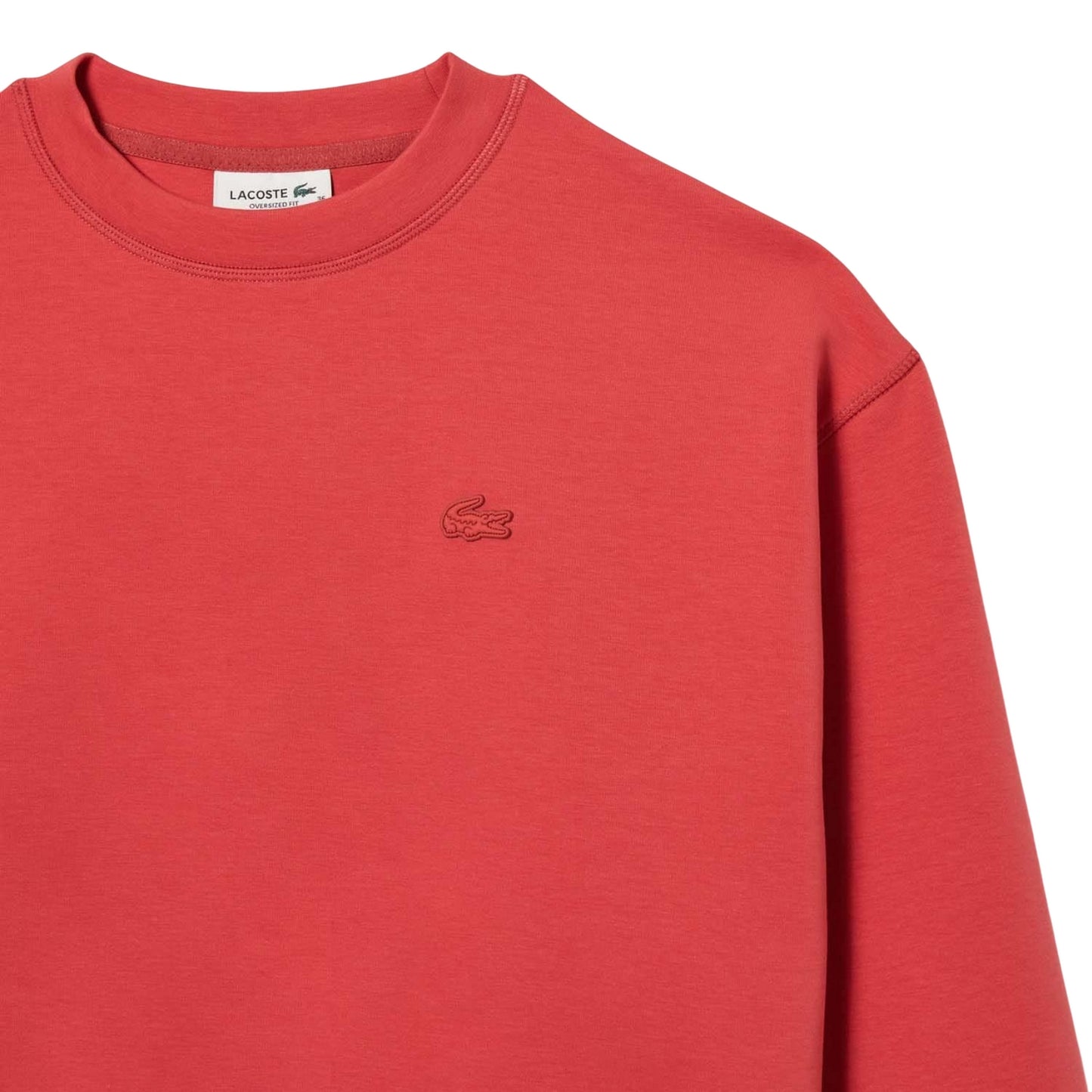 Red - Back - Lacoste Womens-Ladies Oversized Sweatshirt