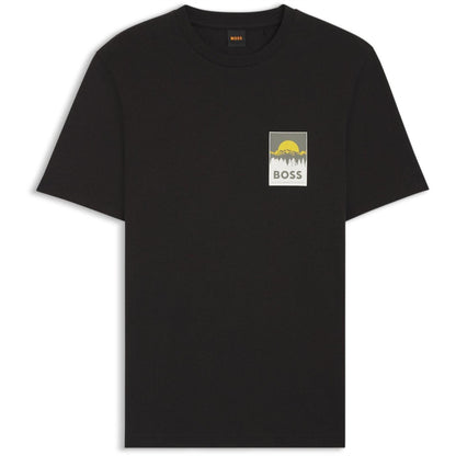 Black - Front - Boss Mens Mountain Jersey T-Shirt