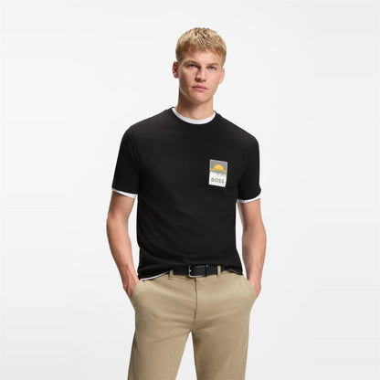 Black - Back - Boss Mens Mountain Jersey T-Shirt