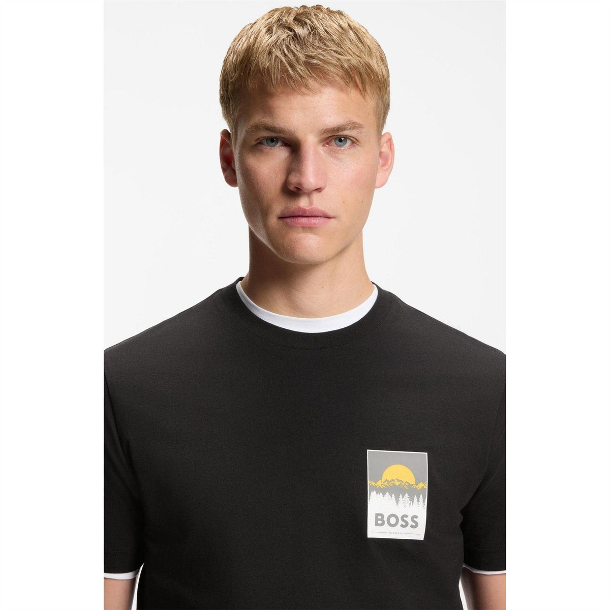 Black - Lifestyle - Boss Mens Mountain Jersey T-Shirt