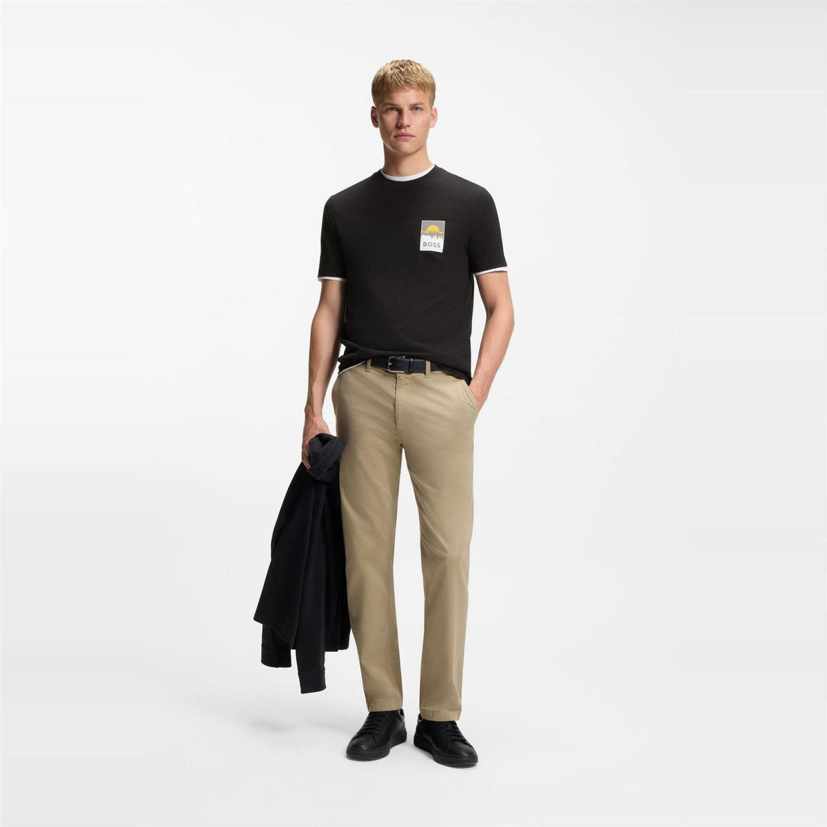 Black - Pack Shot - Boss Mens Mountain Jersey T-Shirt