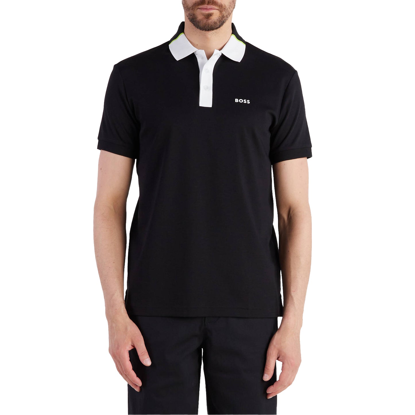 Black - Side - Boss Mens Paddy 3 Polo Shirt