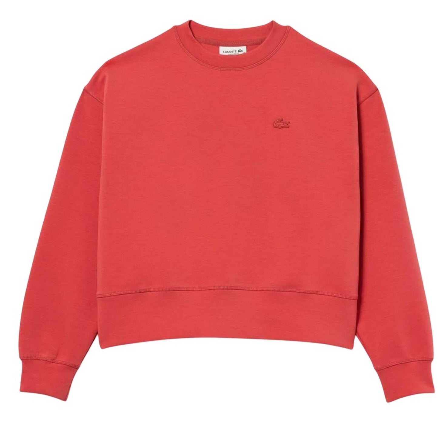 Red - Front - Lacoste Womens-Ladies Oversized Sweatshirt