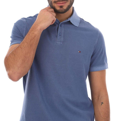 Blue - Side - Tommy Hilfiger Mens Slim Polo Shirt