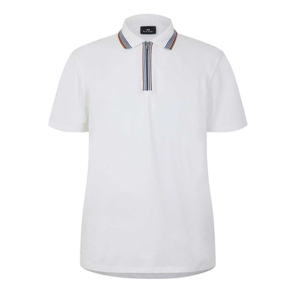 White - Front - Paul Smith Mens Quarter Zip Polo Shirt
