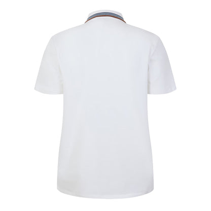White - Back - Paul Smith Mens Quarter Zip Polo Shirt