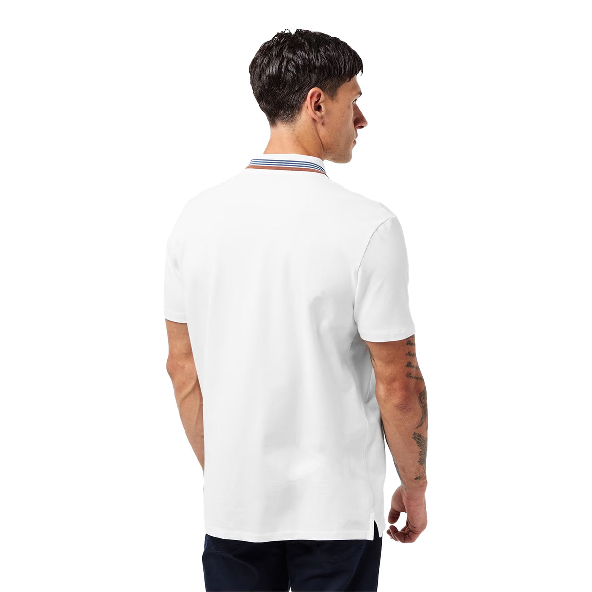 White - Lifestyle - Paul Smith Mens Quarter Zip Polo Shirt