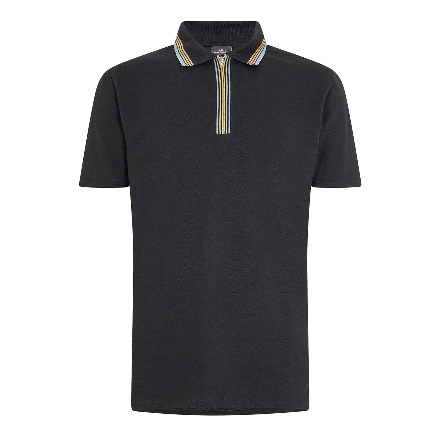 Black - Front - Paul Smith Mens Quarter Zip Polo Shirt