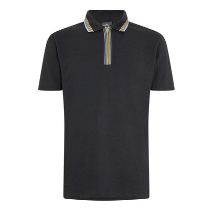 Black - Front - Paul Smith Mens Quarter Zip Polo Shirt