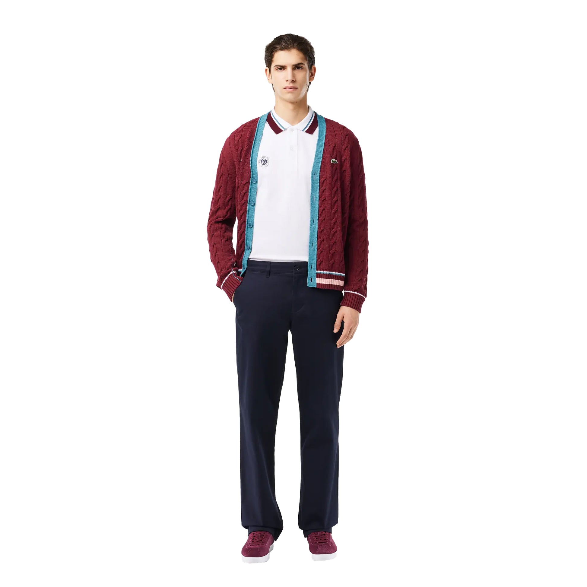 White - Lifestyle - Lacoste Mens Roland Garros Edition Polo Shirt