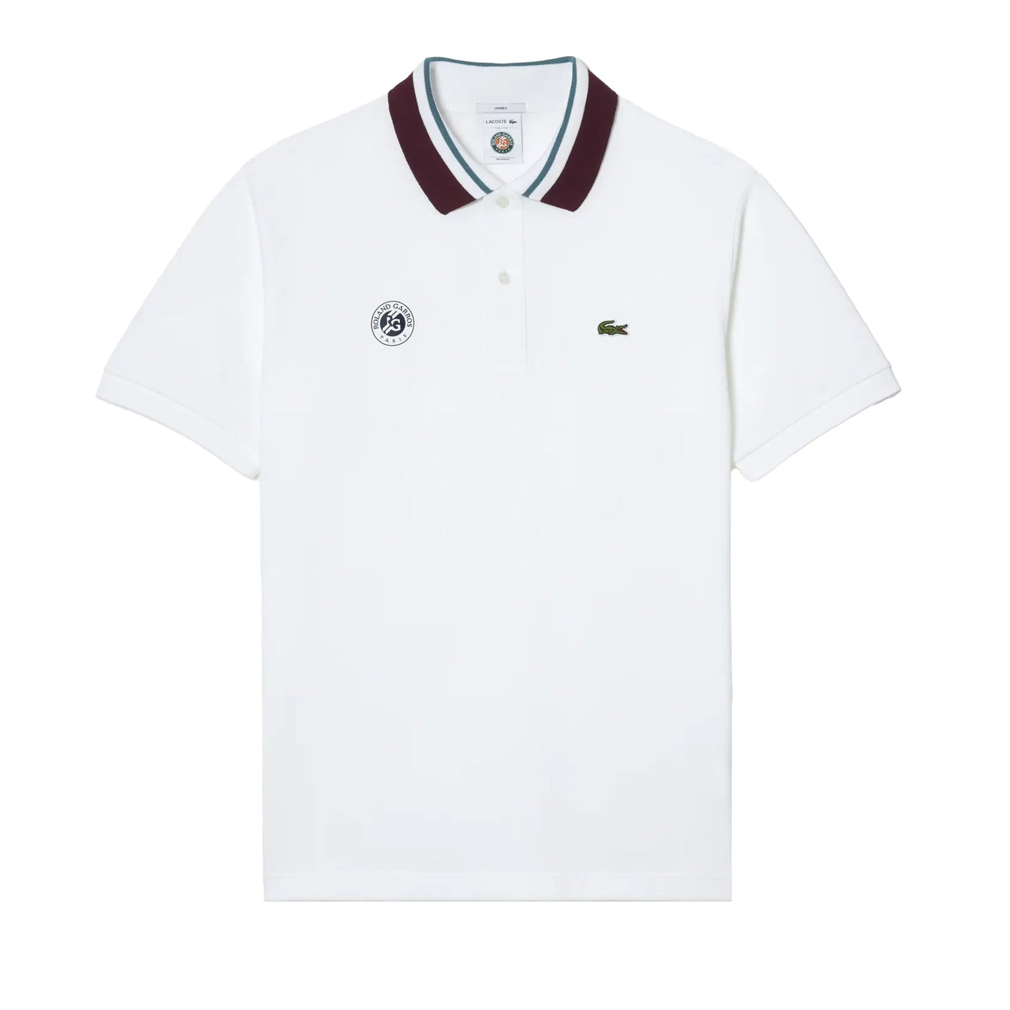 White - Front - Lacoste Mens Roland Garros Edition Polo Shirt