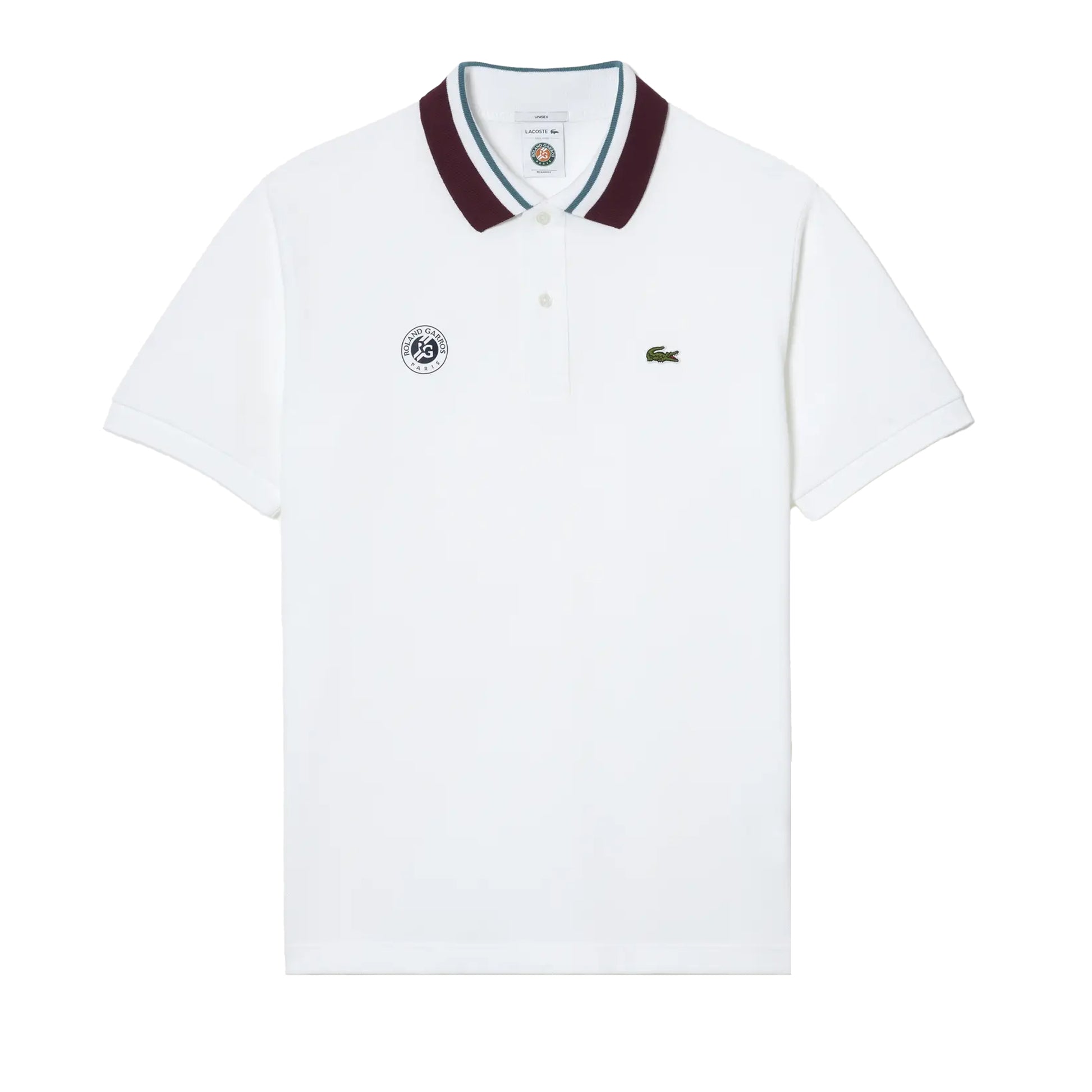 White - Front - Lacoste Mens Roland Garros Edition Polo Shirt