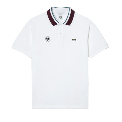 White - Front - Lacoste Mens Roland Garros Edition Polo Shirt
