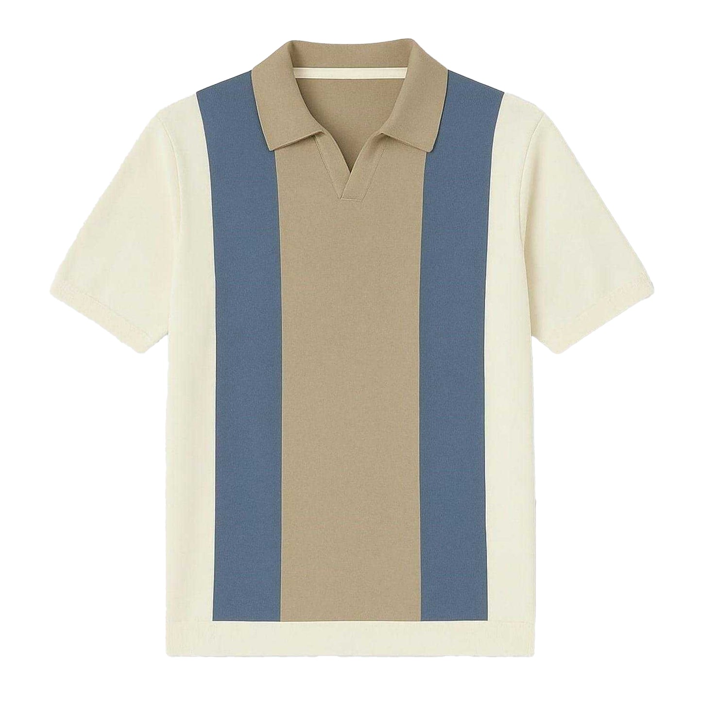 Cream - Front - Firetrap Mens Colour Block Polo Shirt
