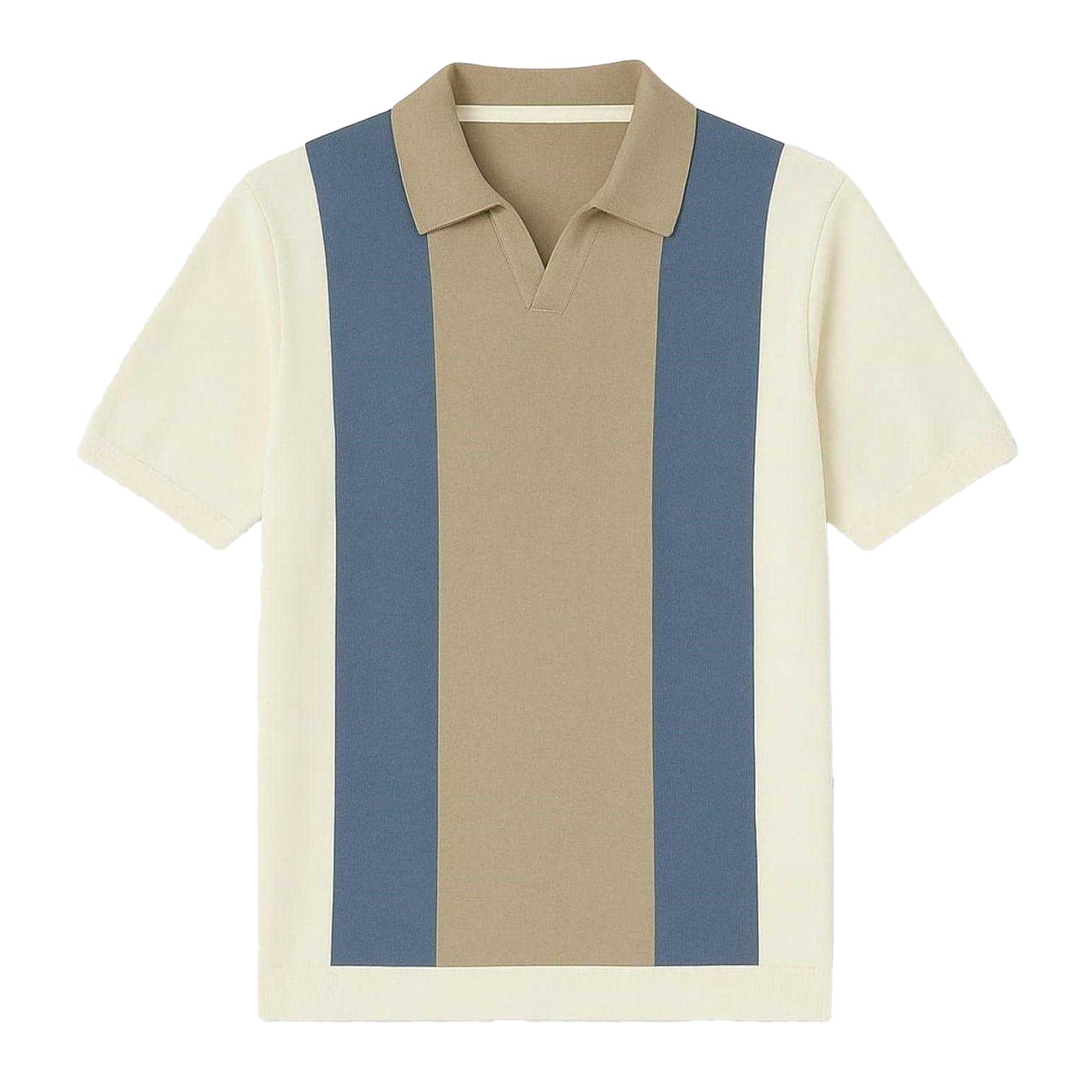 Cream - Front - Firetrap Mens Colour Block Polo Shirt