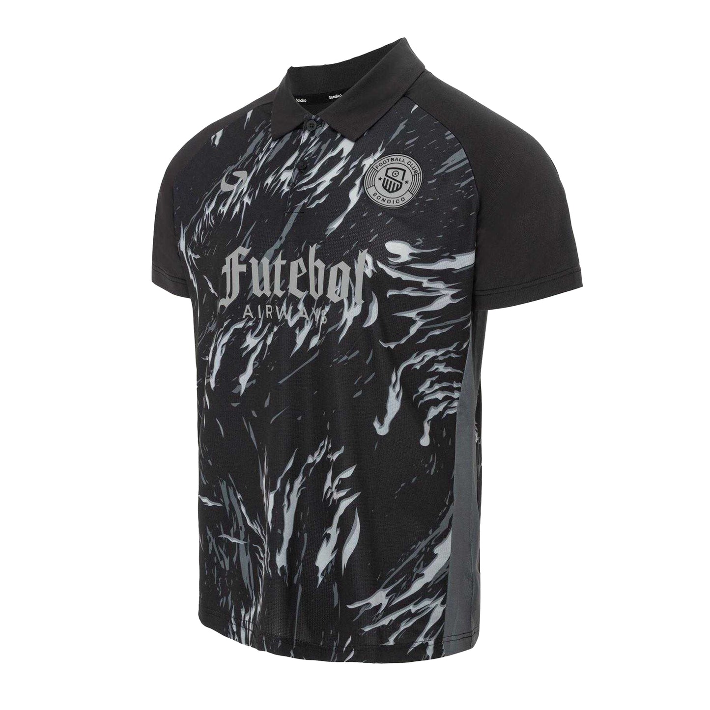 Black - Side - Sondico Mens Team Polo Shirt