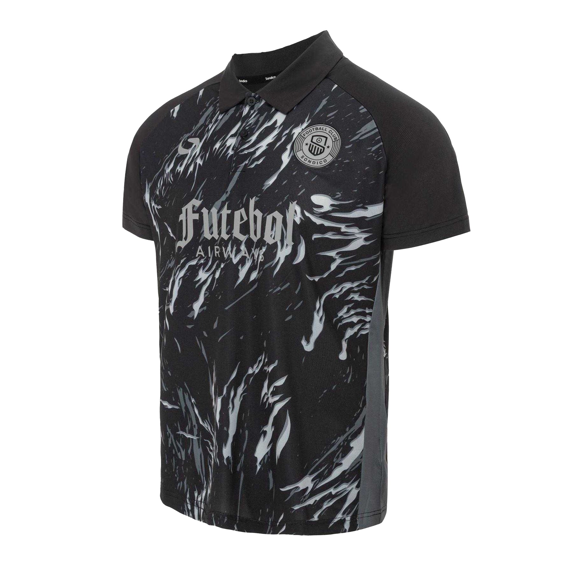 Black - Side - Sondico Mens Team Polo Shirt